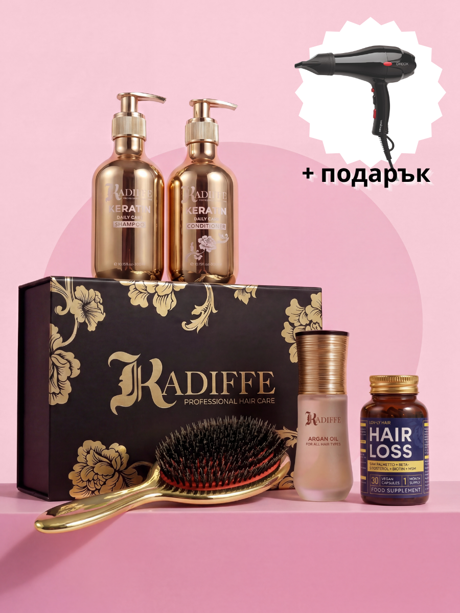 Комплект за хидратация, блясък и подкрепа за косата отвътре (косопад)