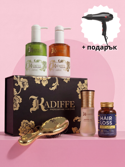 Комплект за хидратация, блясък и подкрепа за косата отвътре (косопад)